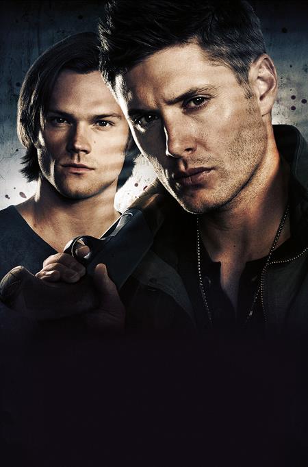 Comic book cover featuring Sam and Dean from 'Supernatural' holding a shotgun.