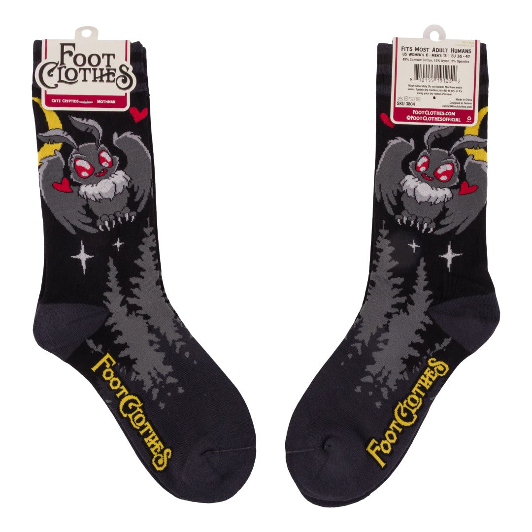 Pair of socks with a cartoon character design on packaging, featuring 'Foot Clothes' branding.