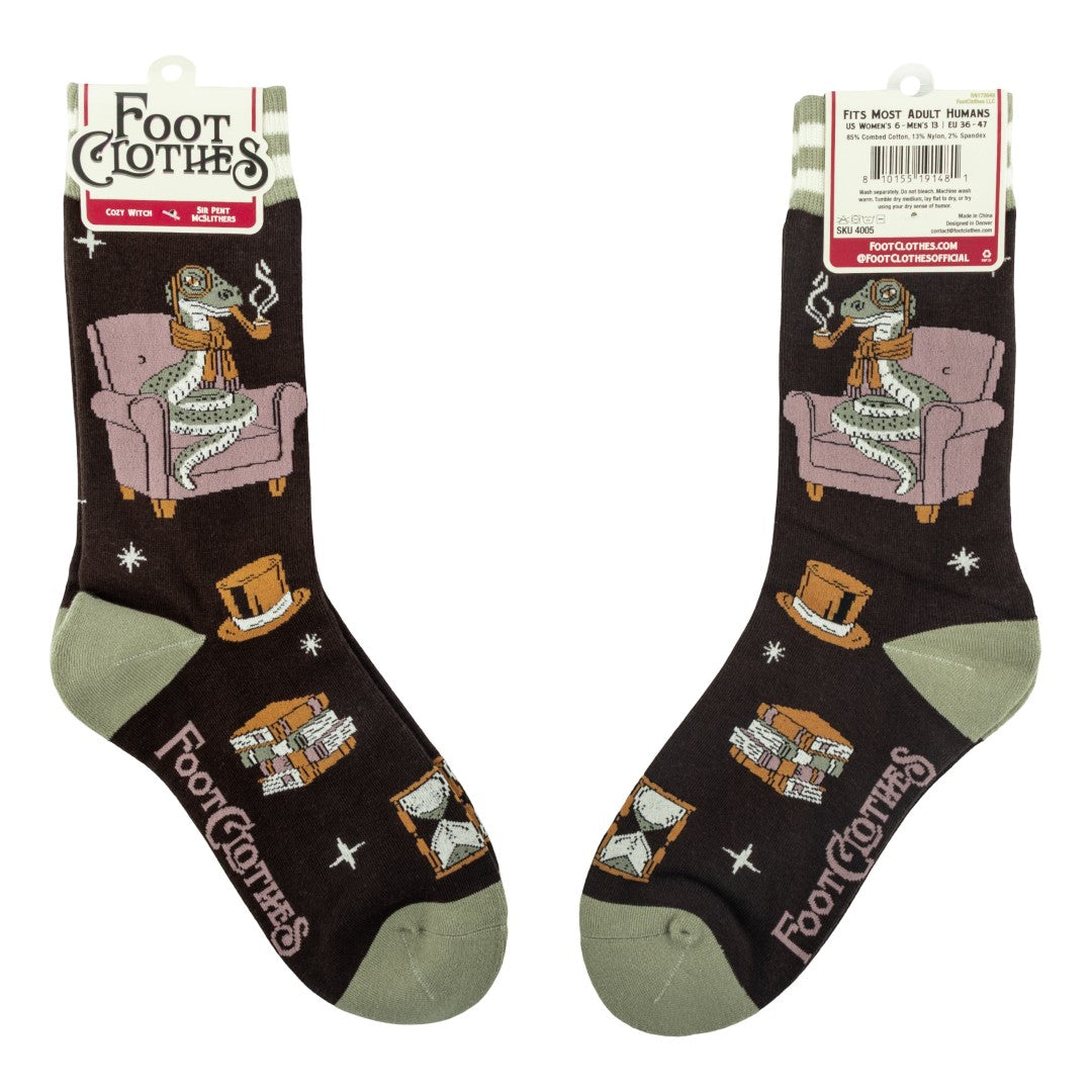 Pair of socks with decorative design on a white background