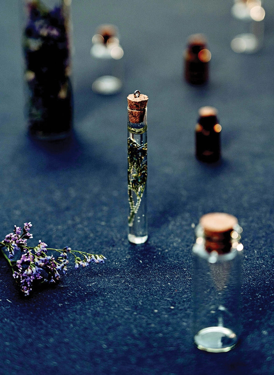 A small vial of herbs.