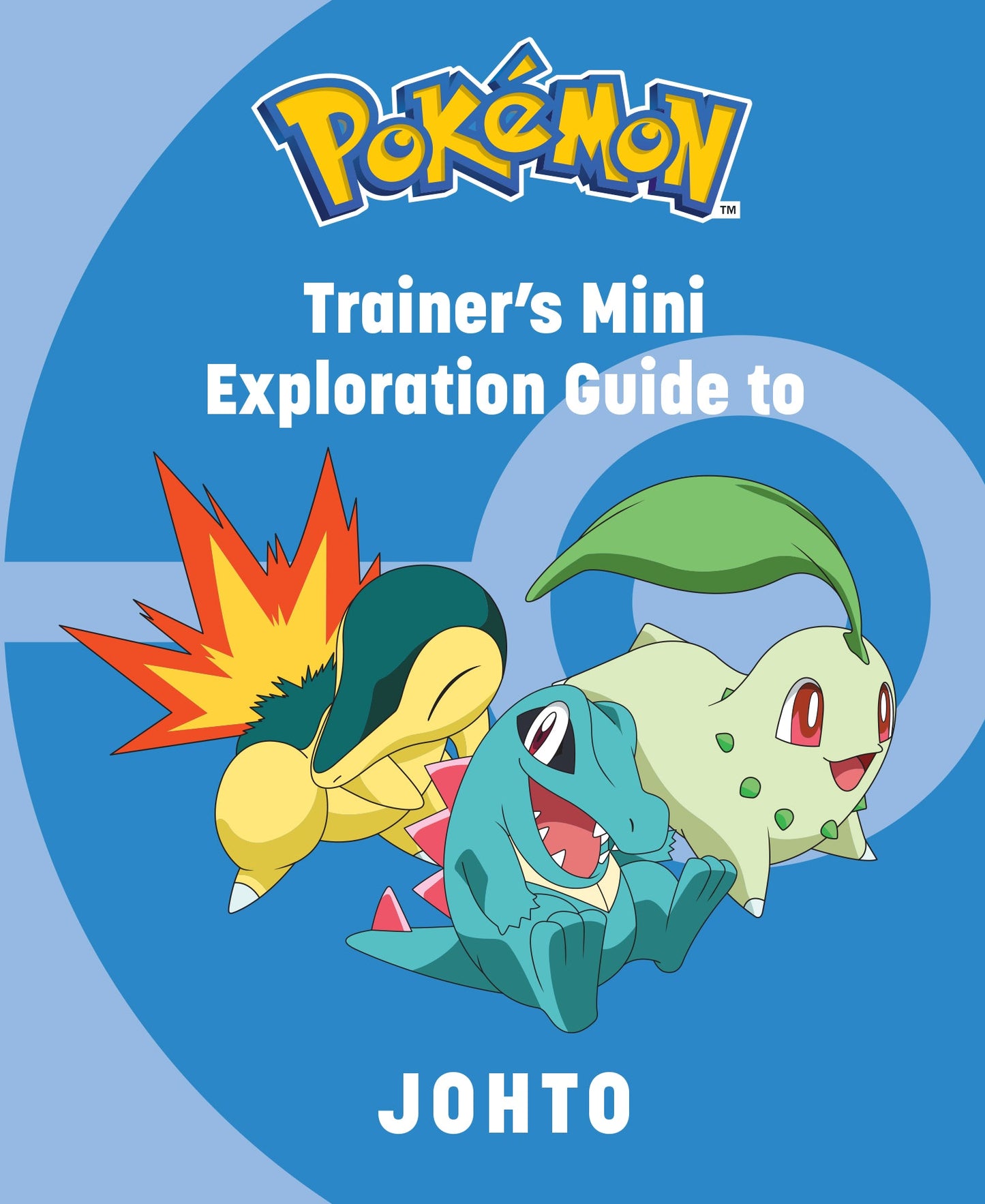 Pokémon Trainer's Mini Exploration Guide to Johto with two Pokémon characters on a blue background