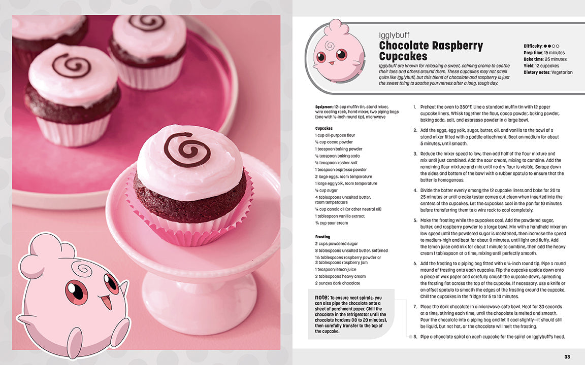 Chocolate raspberry cupcakes with pink frosting on a pink plate, accompanied by a recipe card for 'Chocolate Raspberry Cupcakes' on a white background.