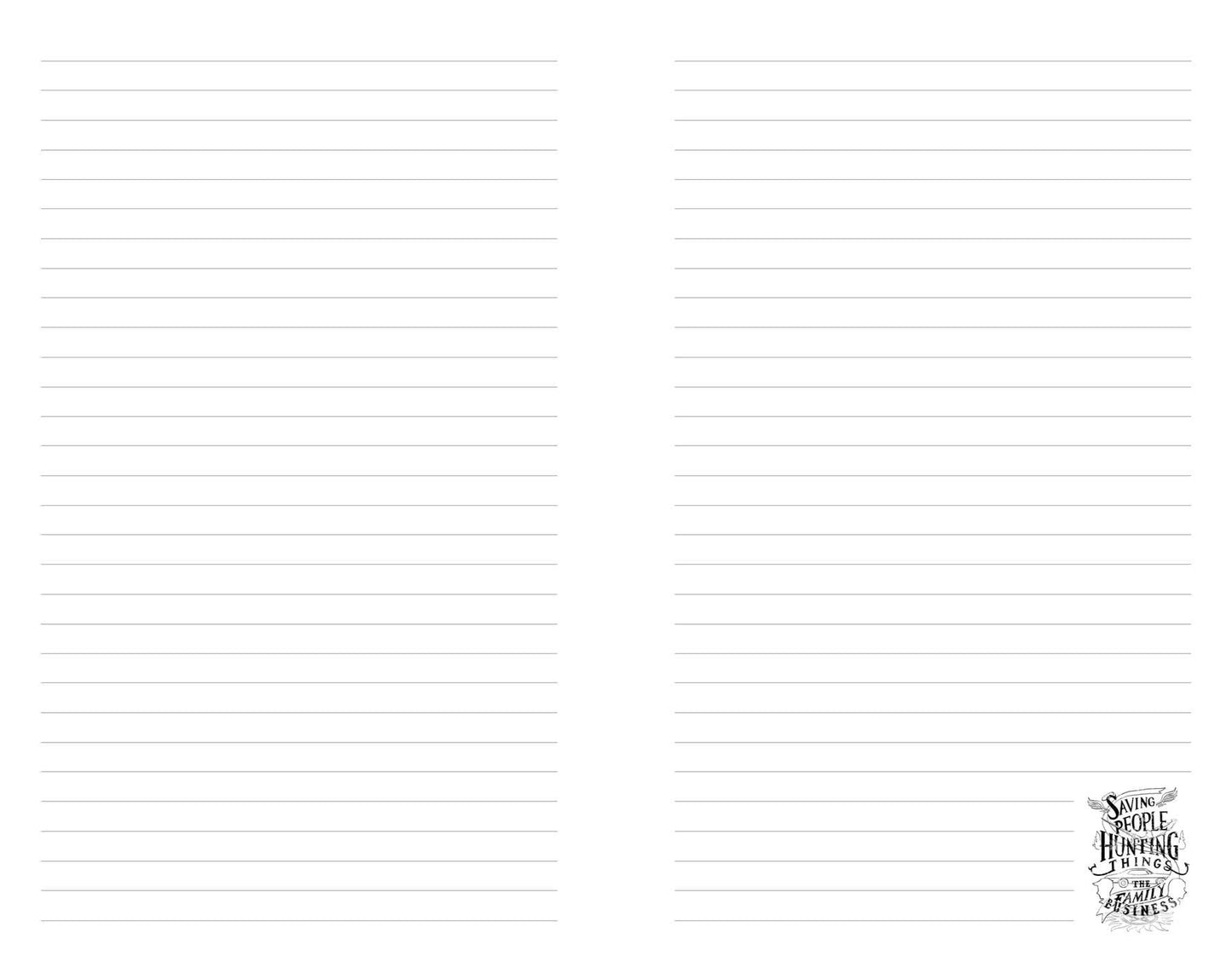 A two-age spread form the book, with blank lines for notes.