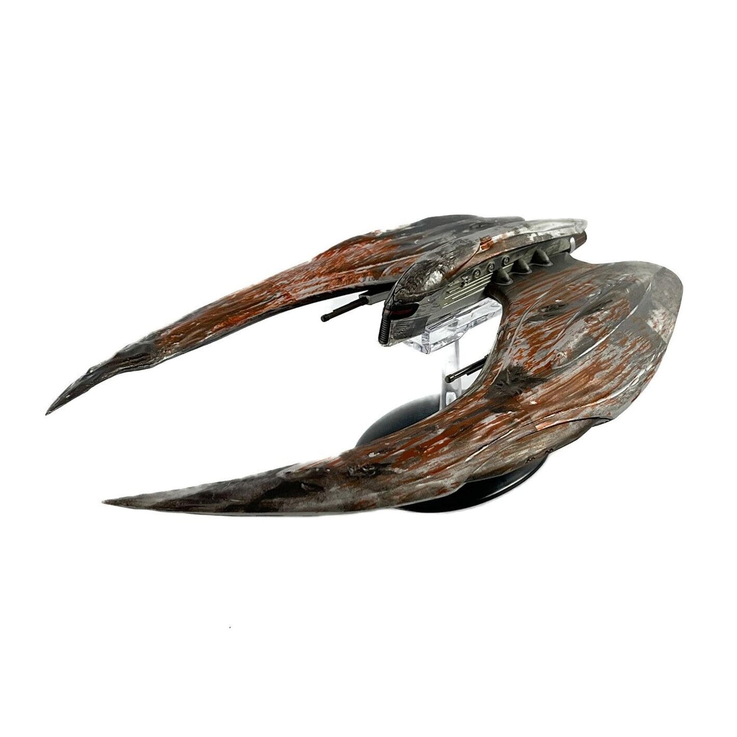 A replica depicting the Cylon Raider SCAR from "Battlestar Galactica"