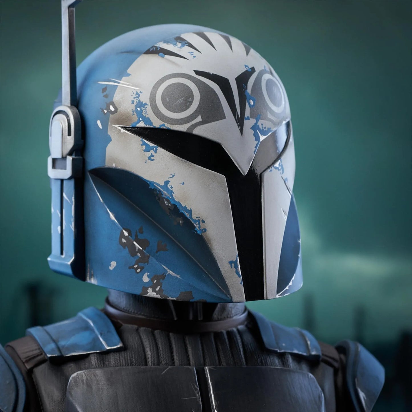 A resin bust depicting Bo-Katan from The Mandalorian