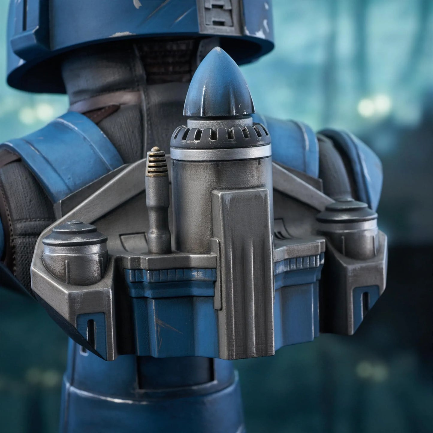 A resin bust depicting Bo-Katan from The Mandalorian