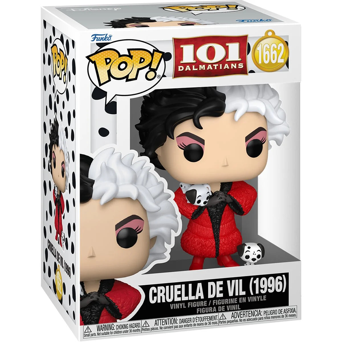 Funko Pop! vinyl figure of Cruella de Vil from 101 Dalmatians in packaging