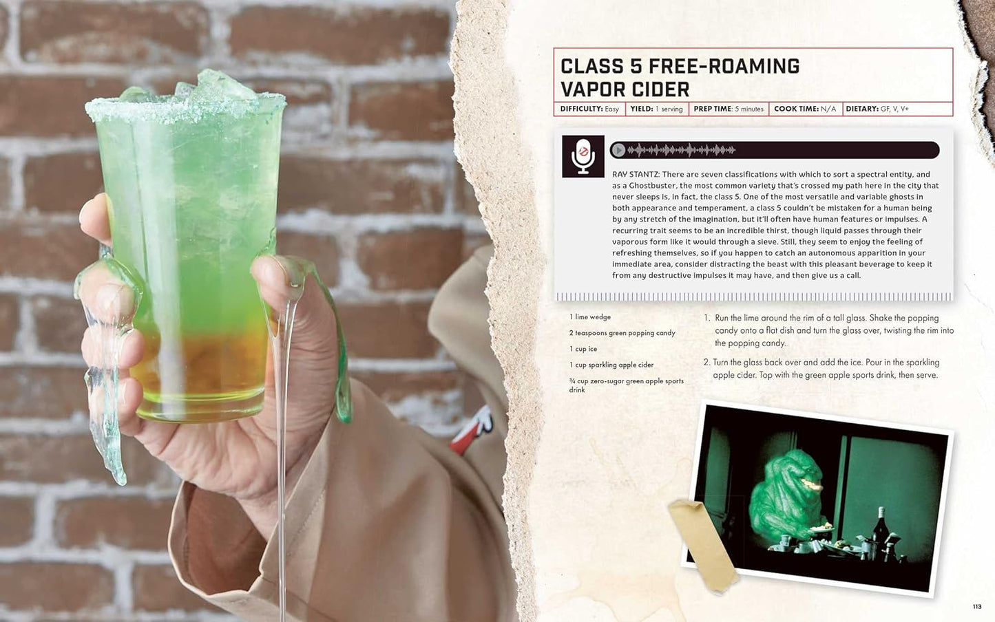 A two-page spread from the book featuring one of the included recipes.