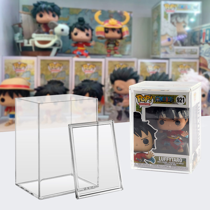 Funko Pop! vinyl figure in a display case with packaging in the background