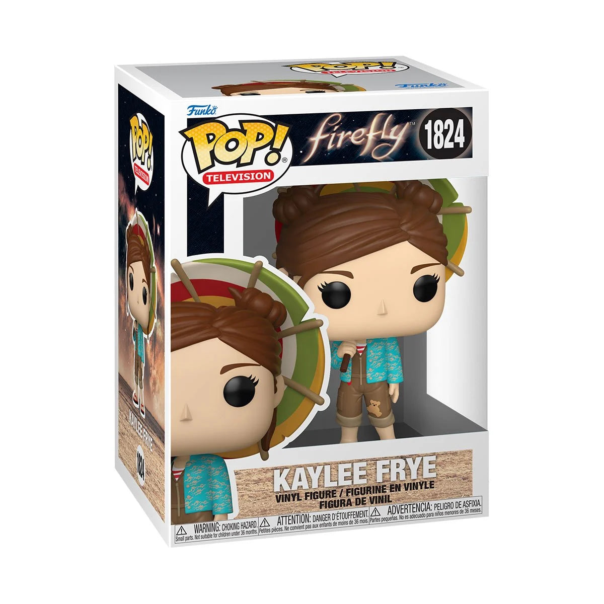 A boxed vinyl Funko Pop figure depicting the character Kaylee Frye from the TV series "Firefly."