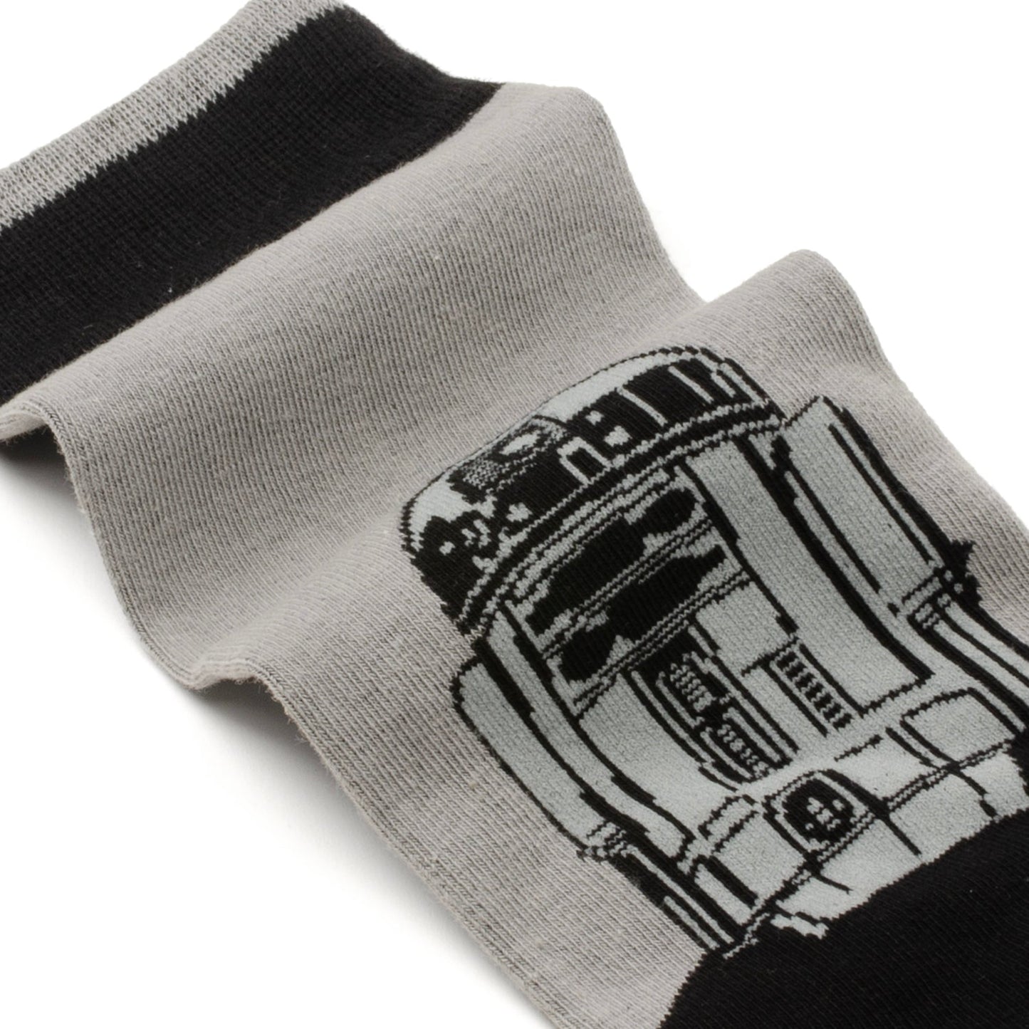 Black and grey R2-D2 sock