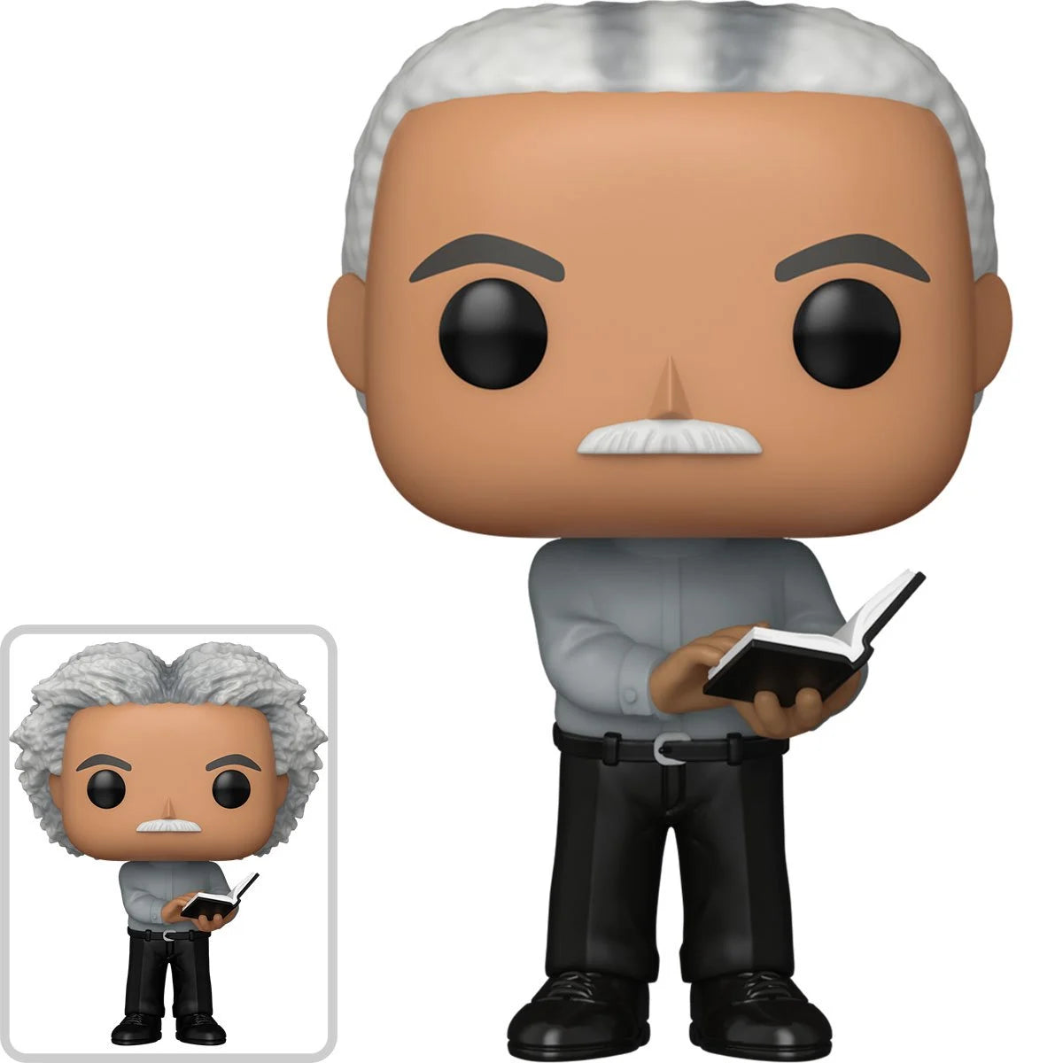 A vinyl Funko Pop figure depicting the character Shepherd Book from the TV series "Firefly."