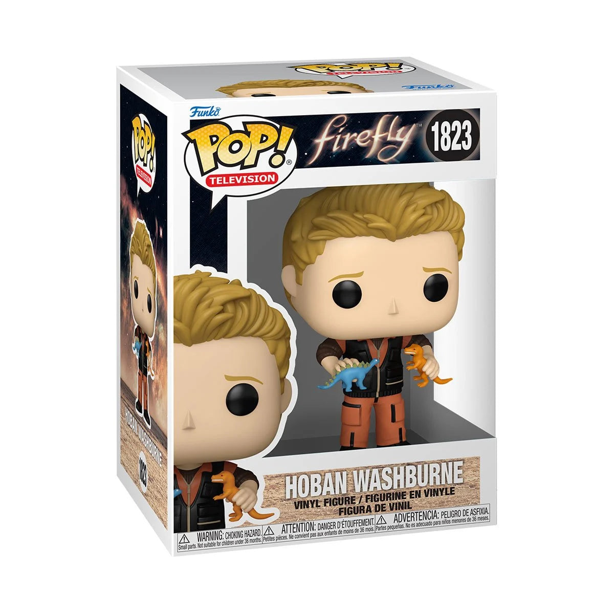 A boxed vinyl Funko Pop figure depicting the character Wash from the TV series "Firefly."